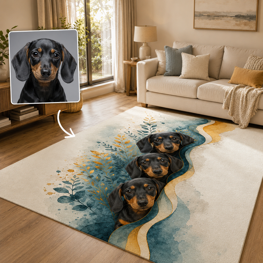 Custom Photo Dog Area Rug | Gift For Dog Lovers