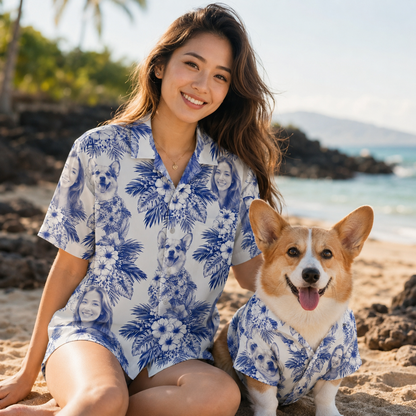 Custom Photo Dog Shirt, Personalized Hawaiian Shirt, Dog Lover Vacation Gift For Dog