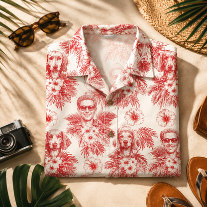 Custom Photo Dog Shirt, Personalized Hawaiian Shirt, Dog Lover Vacation Gift For Dog
