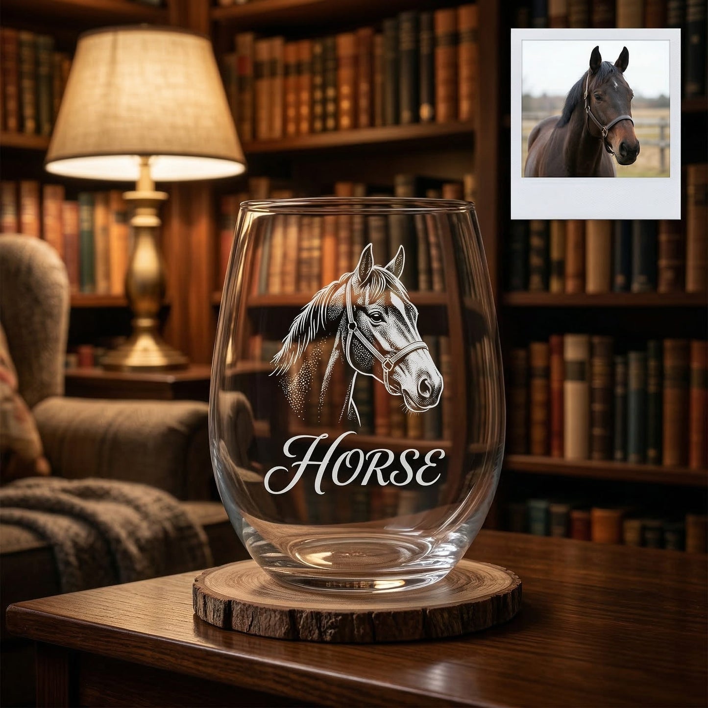 Custom Photo Horse Wine Glass | Personalized Horse Wine Glass | Gift For Horse Lovers