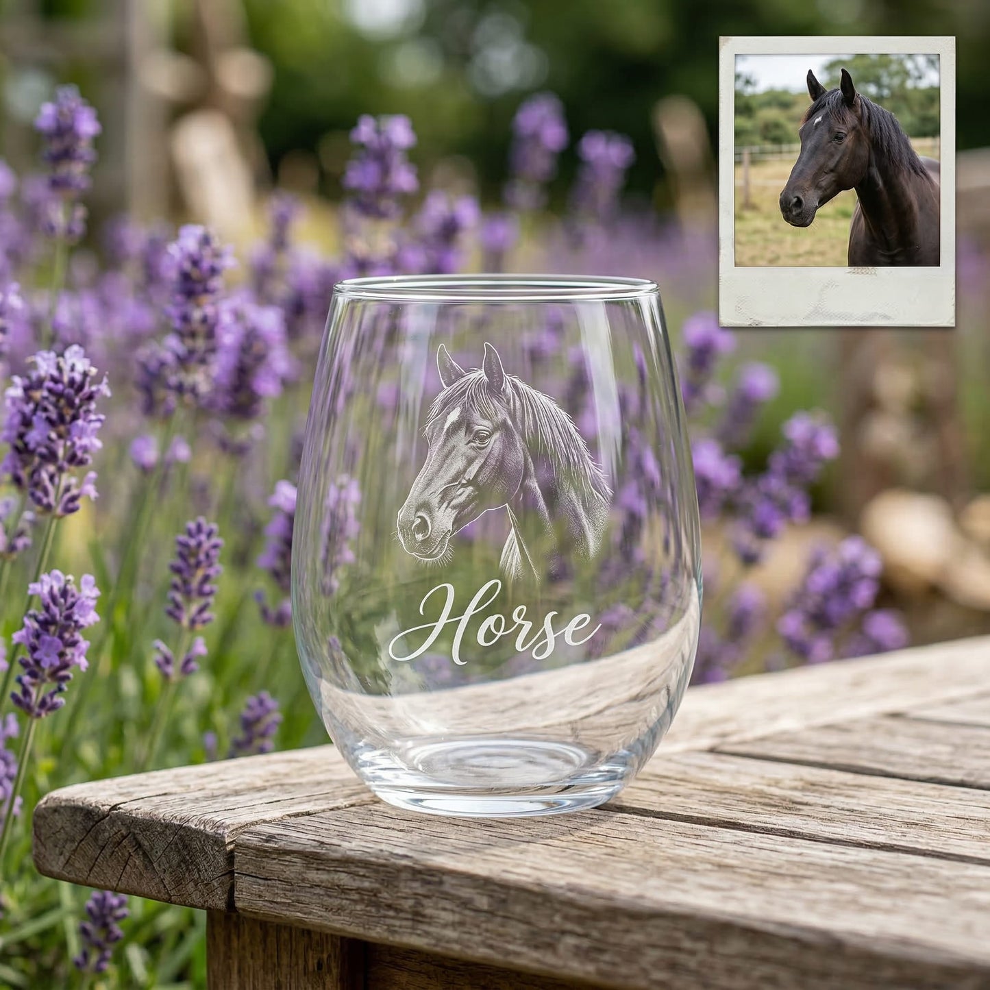 Custom Photo Horse Wine Glass | Personalized Horse Wine Glass | Gift For Horse Lovers