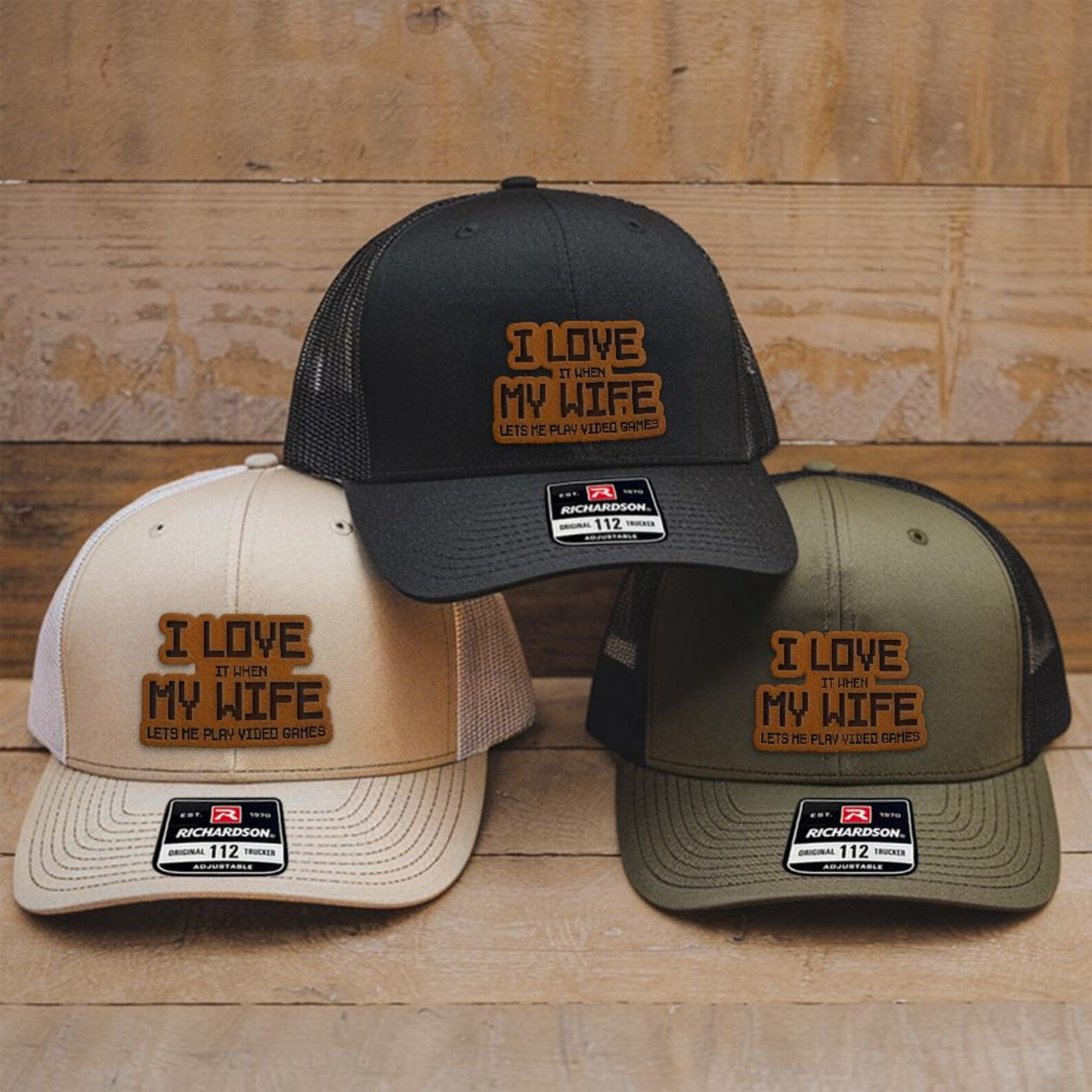 I Love It When My Wife Let Me Play Games Hat | Leather Patch Hat | Anniversary Gift
