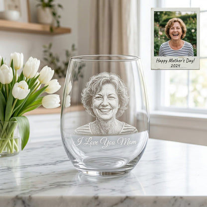 Custom I Love You Mom Wine Glass | Mom Wine Glass | Gift For Mom | Mother's Day Gifts
