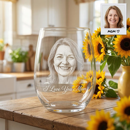 Custom I Love You Mom Wine Glass | Mom Wine Glass | Gift For Mom | Mother's Day Gifts