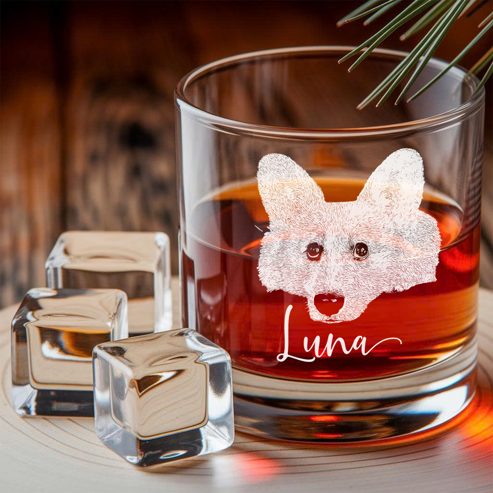 Custom Photo Dog Whiskey Set – Dog Mom Personalized Decanter Set Glass Gifts THUC99DP09