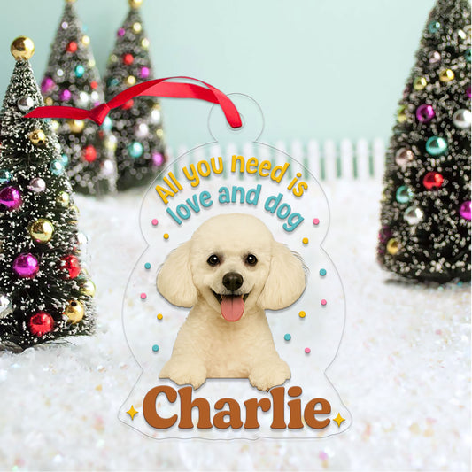 Custom Pet Photo with Name Ornament, Personalized Pet Gift, Gift For Pet Lover, Christmas Pet Decor