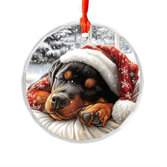 Rottweiler Dog Sleeping In Bed Design 3