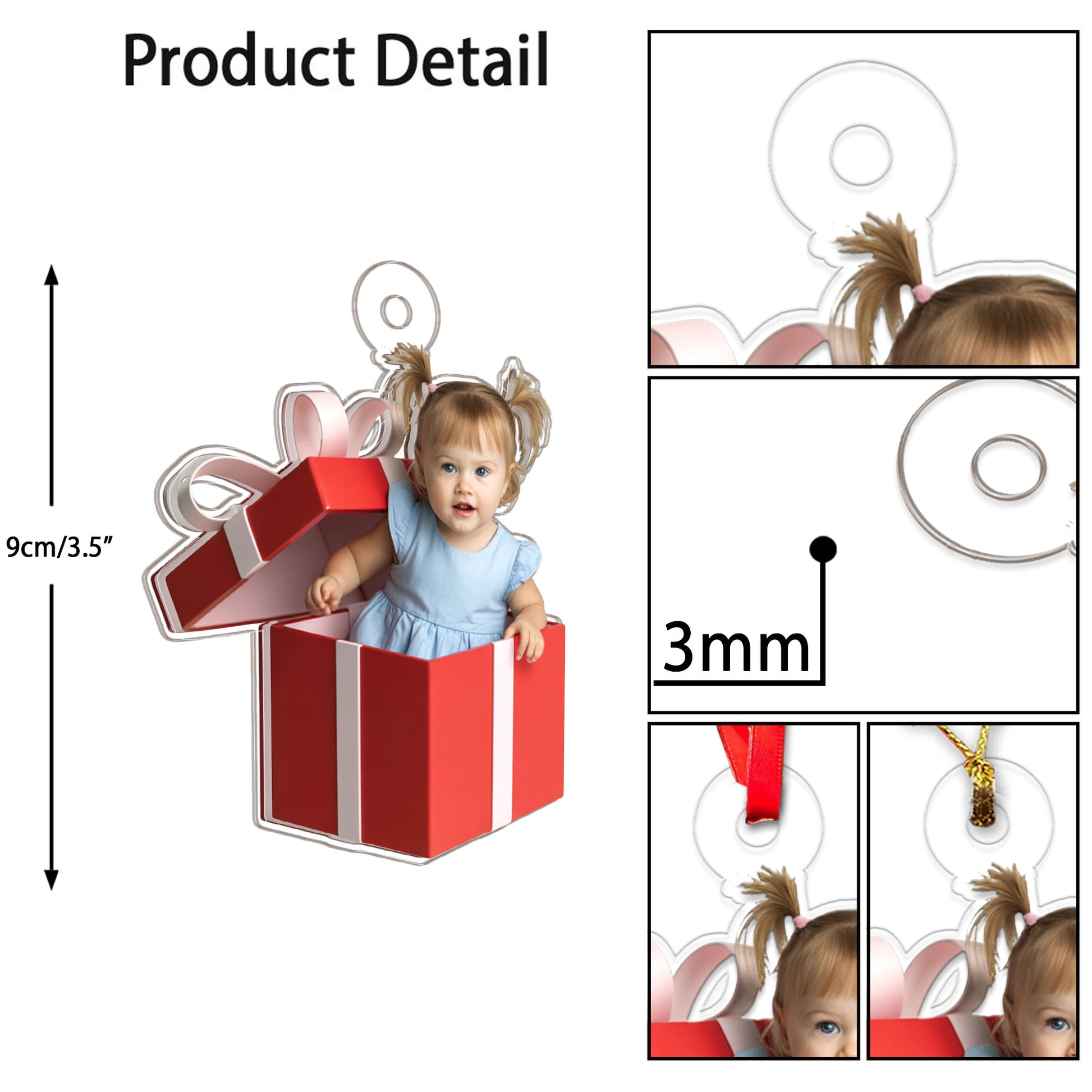 Custom Photo Baby Gift Box Ornament, Personalized Baby Keepsake, Newborn Gift, Baby Shower Decor