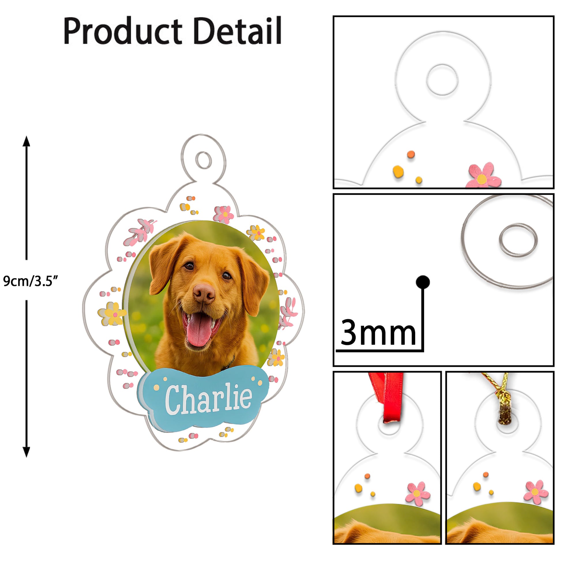Custom Photo Pet Ornament, Personalized Pet Memorial, Custom Pet Decor for Pet Lovers, Holiday Pet Gift
