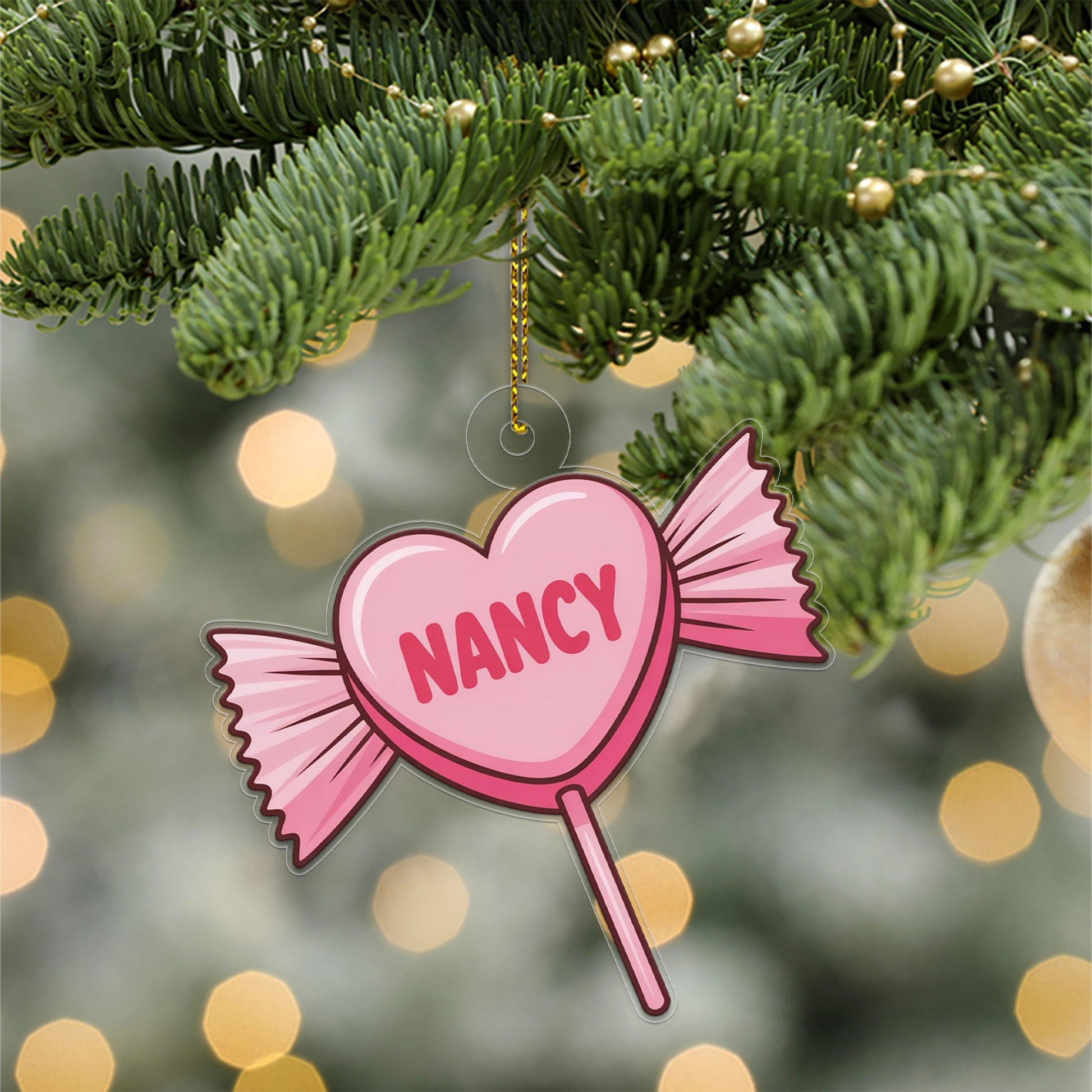 Personalized Sweet Candy Ornament, Christmas Decor, Christmas Candy Acrylic Ornament, Gift For Sweetie, Gift For Kids