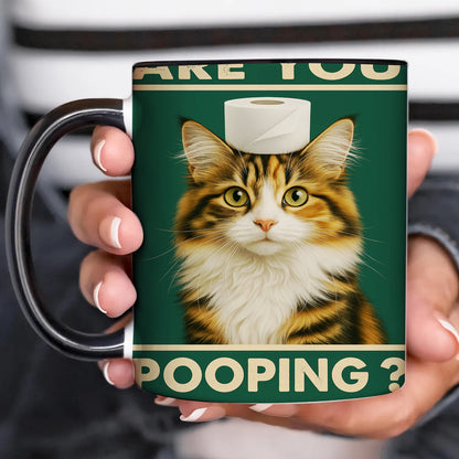 Custom Photo Funny Cat In Bathroom Mug