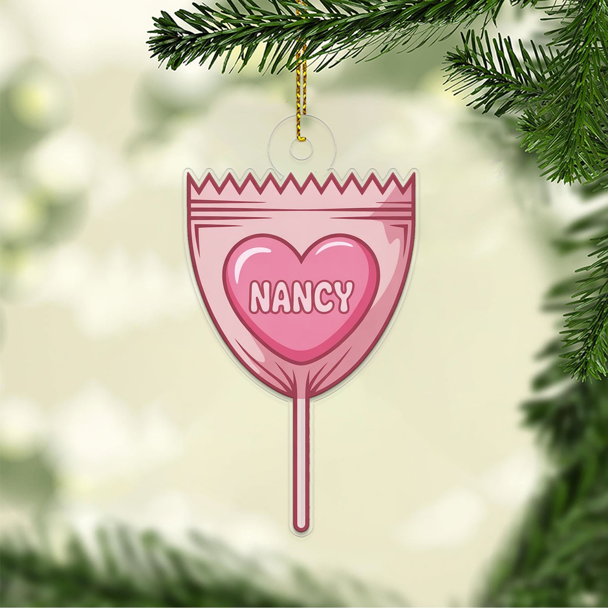 Personalized Sweet Candy Ornament, Christmas Decor, Christmas Candy Acrylic Ornament, Gift For Sweetie, Gift For Daughter
