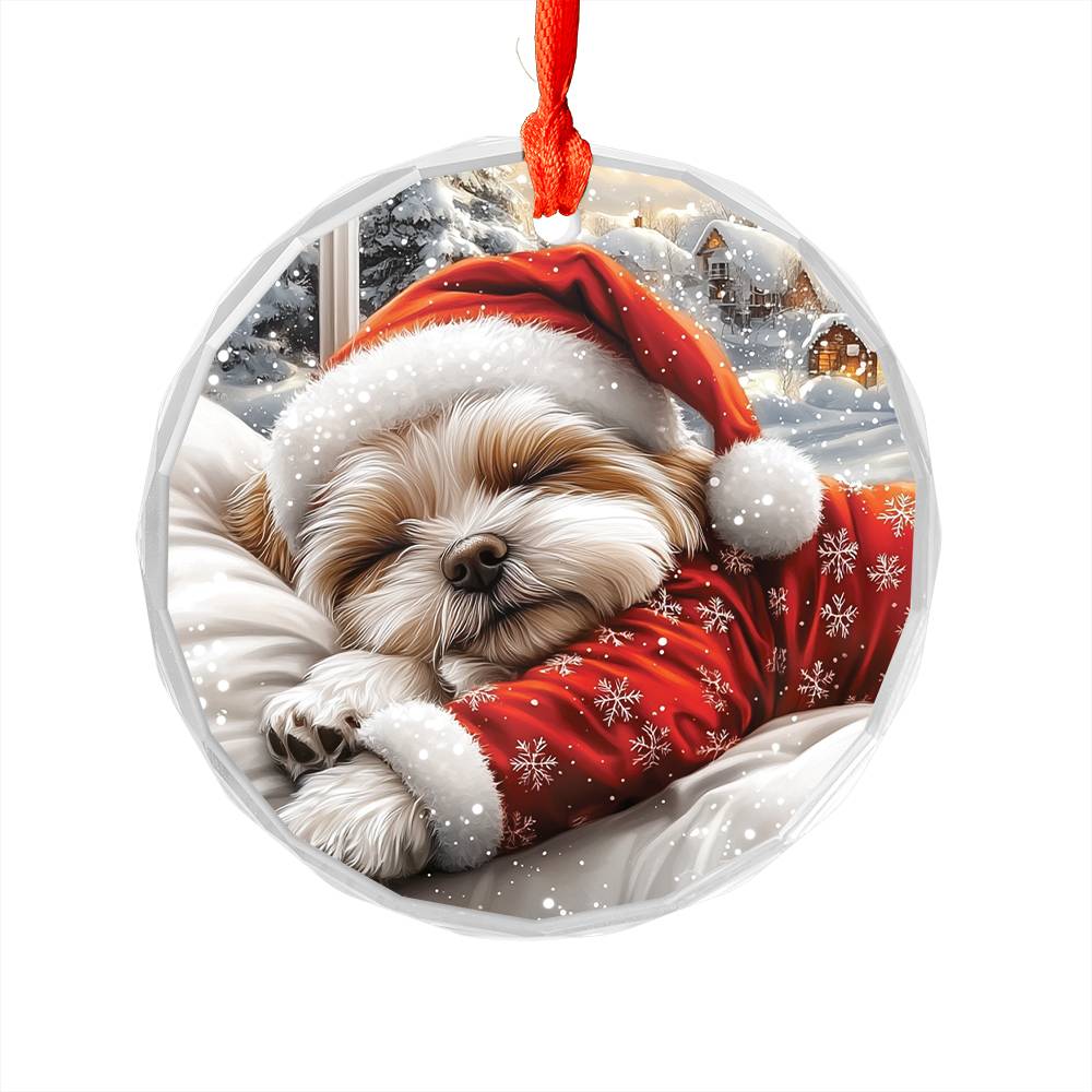 Maltese Dog Sleeping In Bed Design 2