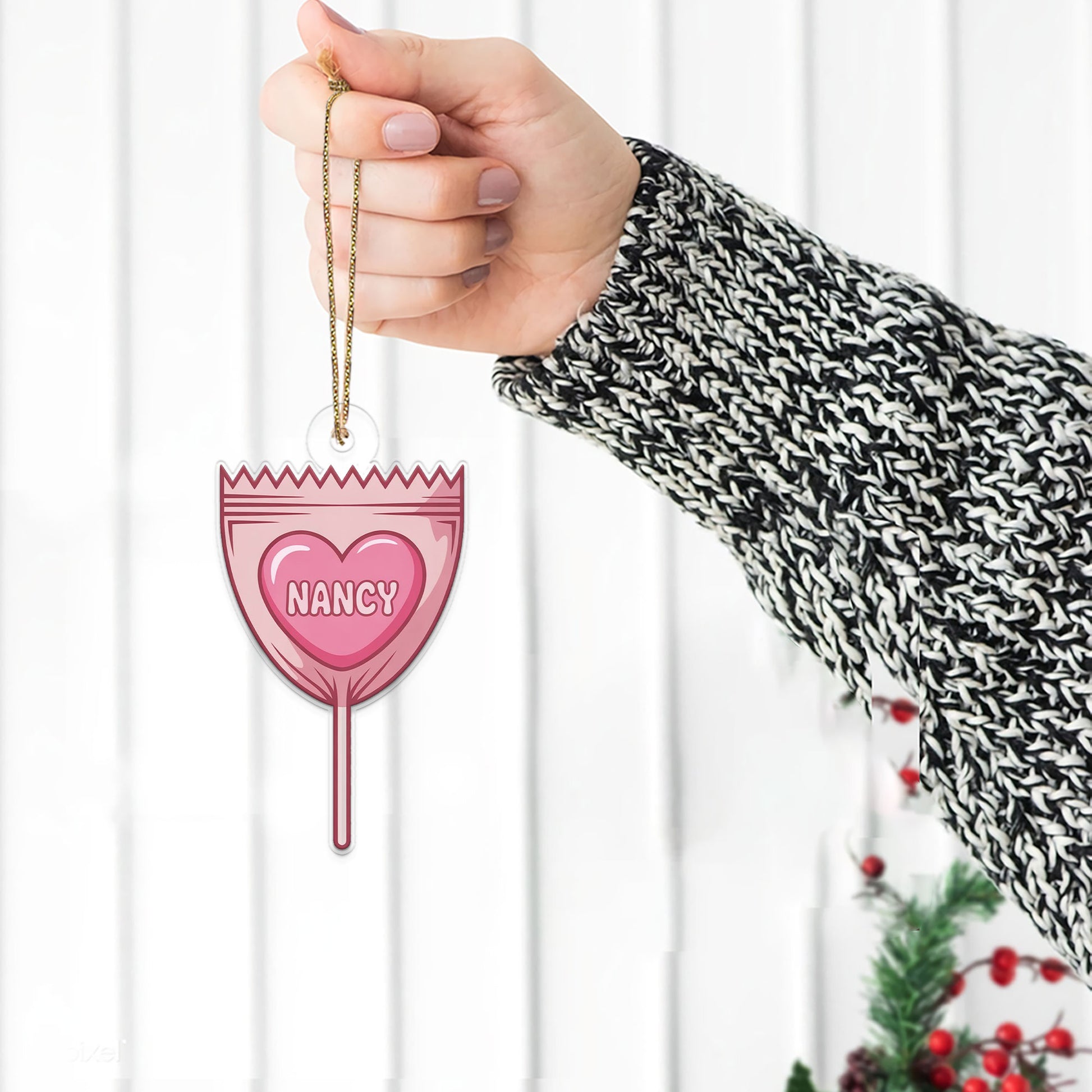 Personalized Sweet Candy Ornament, Christmas Decor, Christmas Candy Acrylic Ornament, Gift For Sweetie, Gift For Daughter