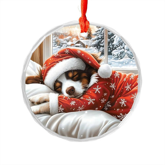 Border Collie Dog Sleeping In Bed Design 2