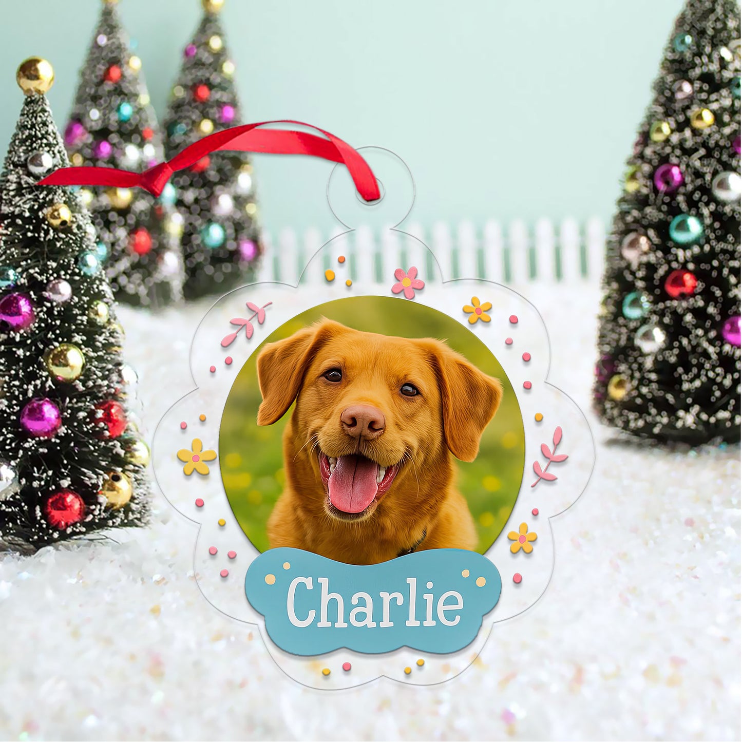 Custom Photo Pet Ornament, Personalized Pet Memorial, Custom Pet Decor for Pet Lovers, Holiday Pet Gift