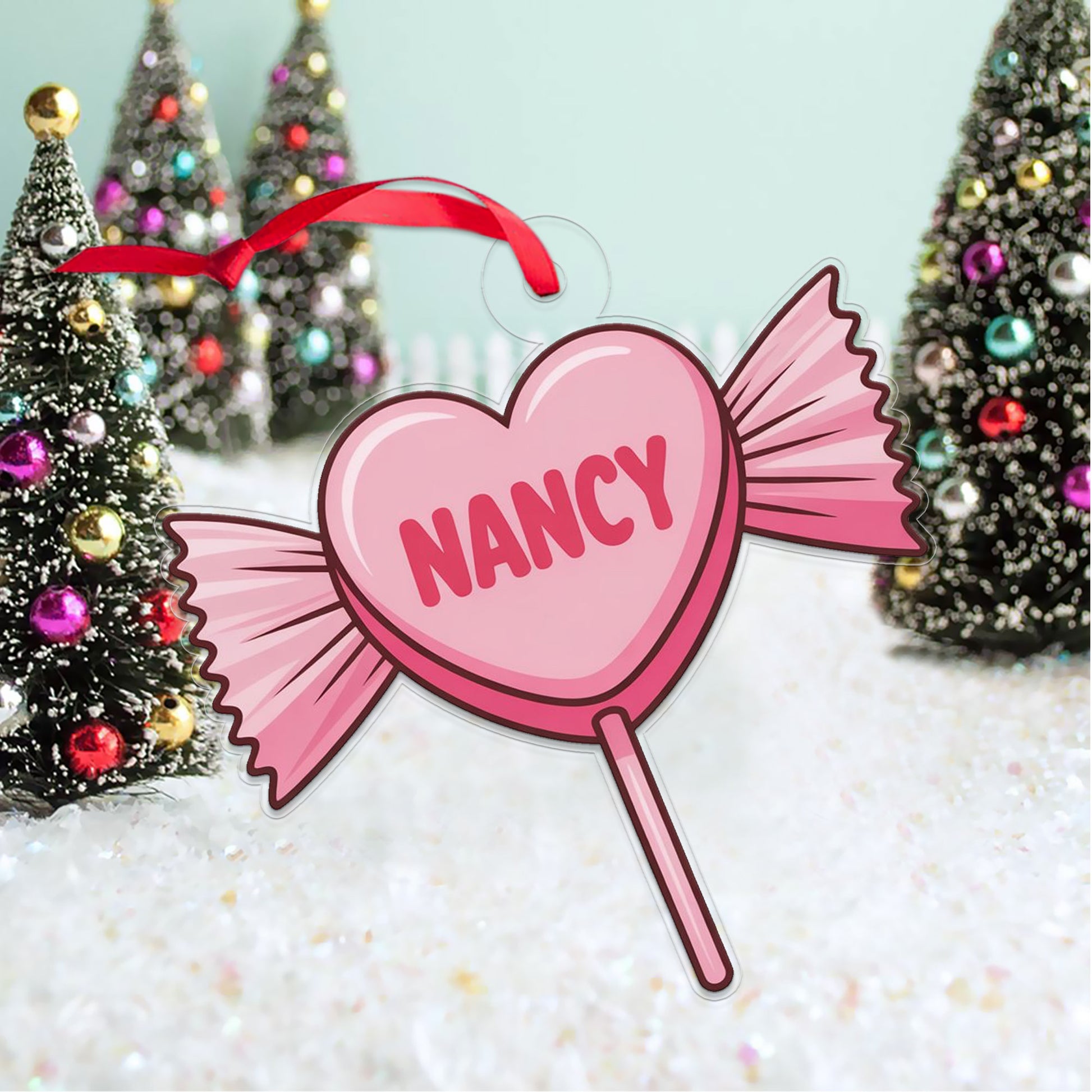 Personalized Sweet Candy Ornament, Christmas Decor, Christmas Candy Acrylic Ornament, Gift For Sweetie, Gift For Kids
