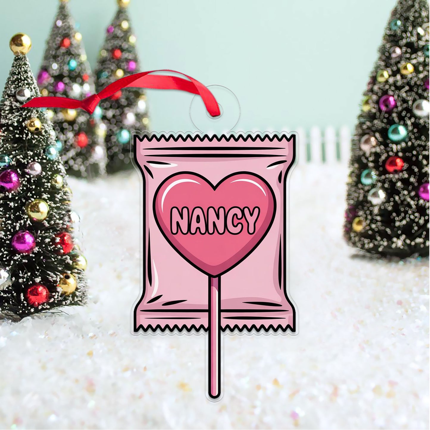 Personalized Sweet Candy Acrylic Ornament, Christmas Decor, Christmas Candy Acrylic Ornament, Gift For Sweetie, Gift For Daughter