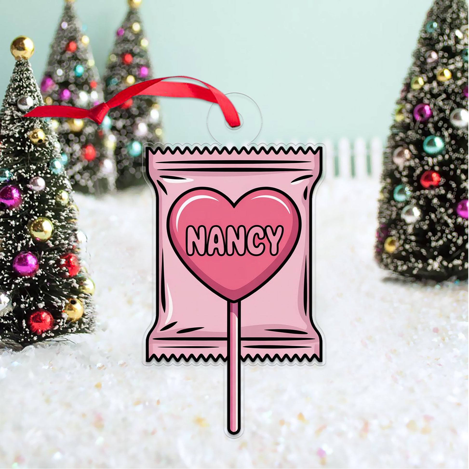 Personalized Sweet Candy Acrylic Ornament, Christmas Decor, Christmas Candy Acrylic Ornament, Gift For Sweetie, Gift For Daughter