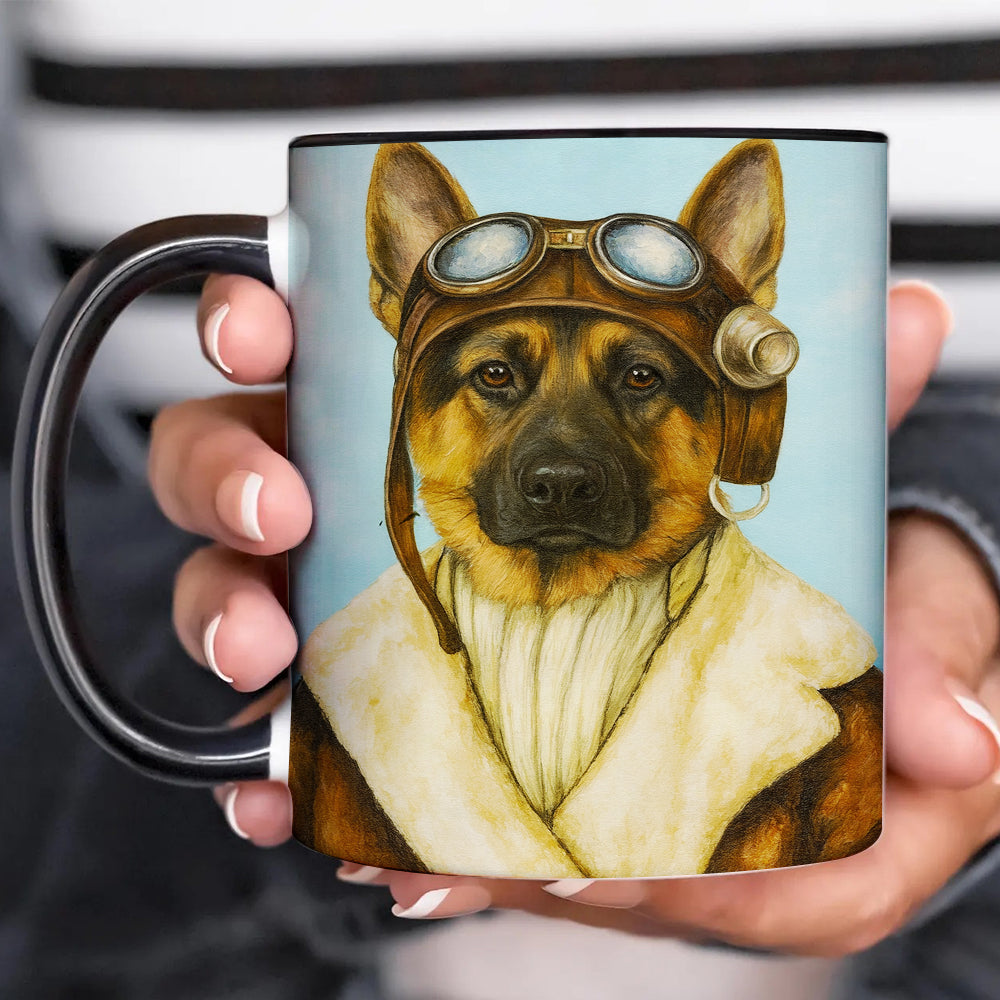 Custom Photo Portrait Pilot Mug Gift For Dog Lovers