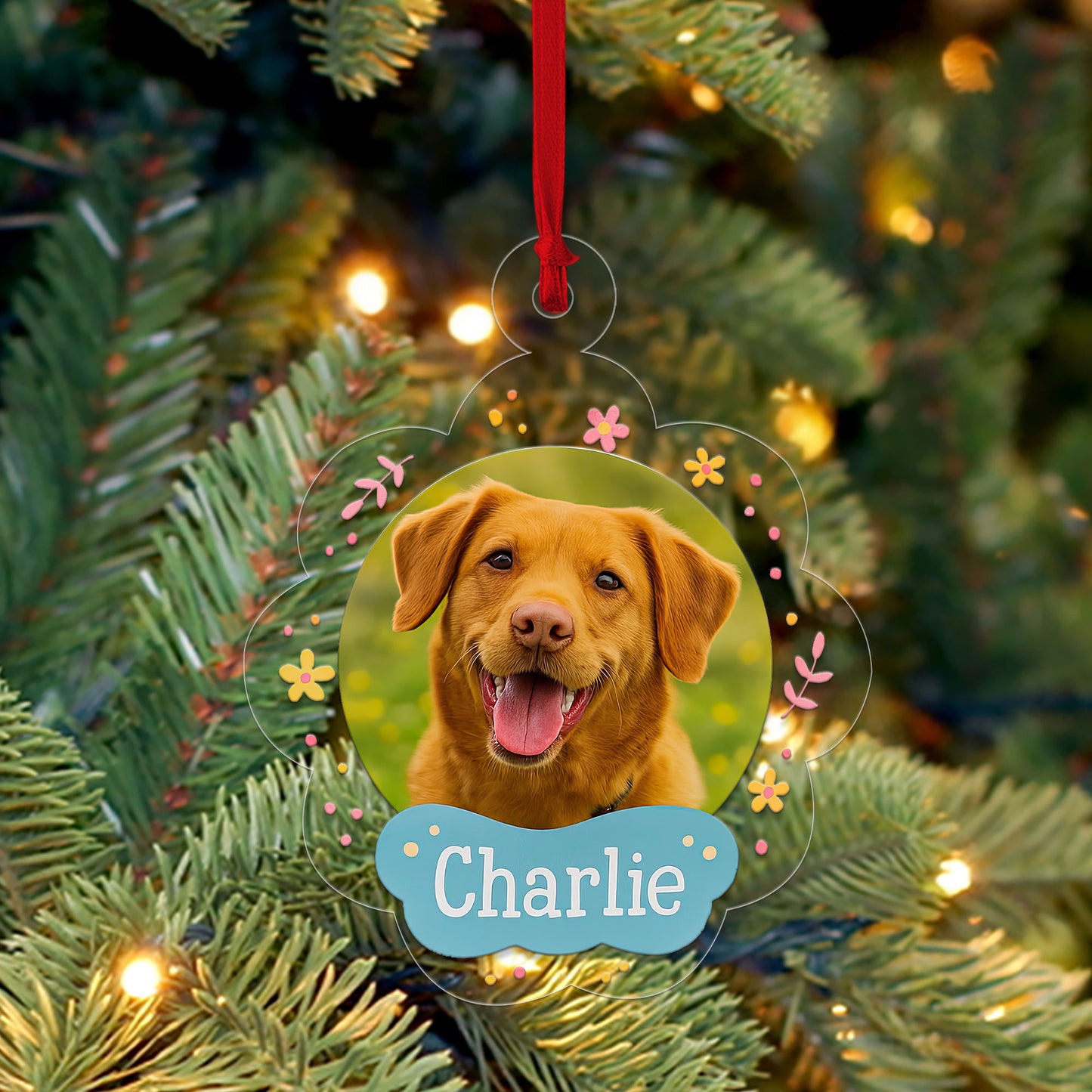 Custom Photo Pet Ornament, Personalized Pet Memorial, Custom Pet Decor for Pet Lovers, Holiday Pet Gift