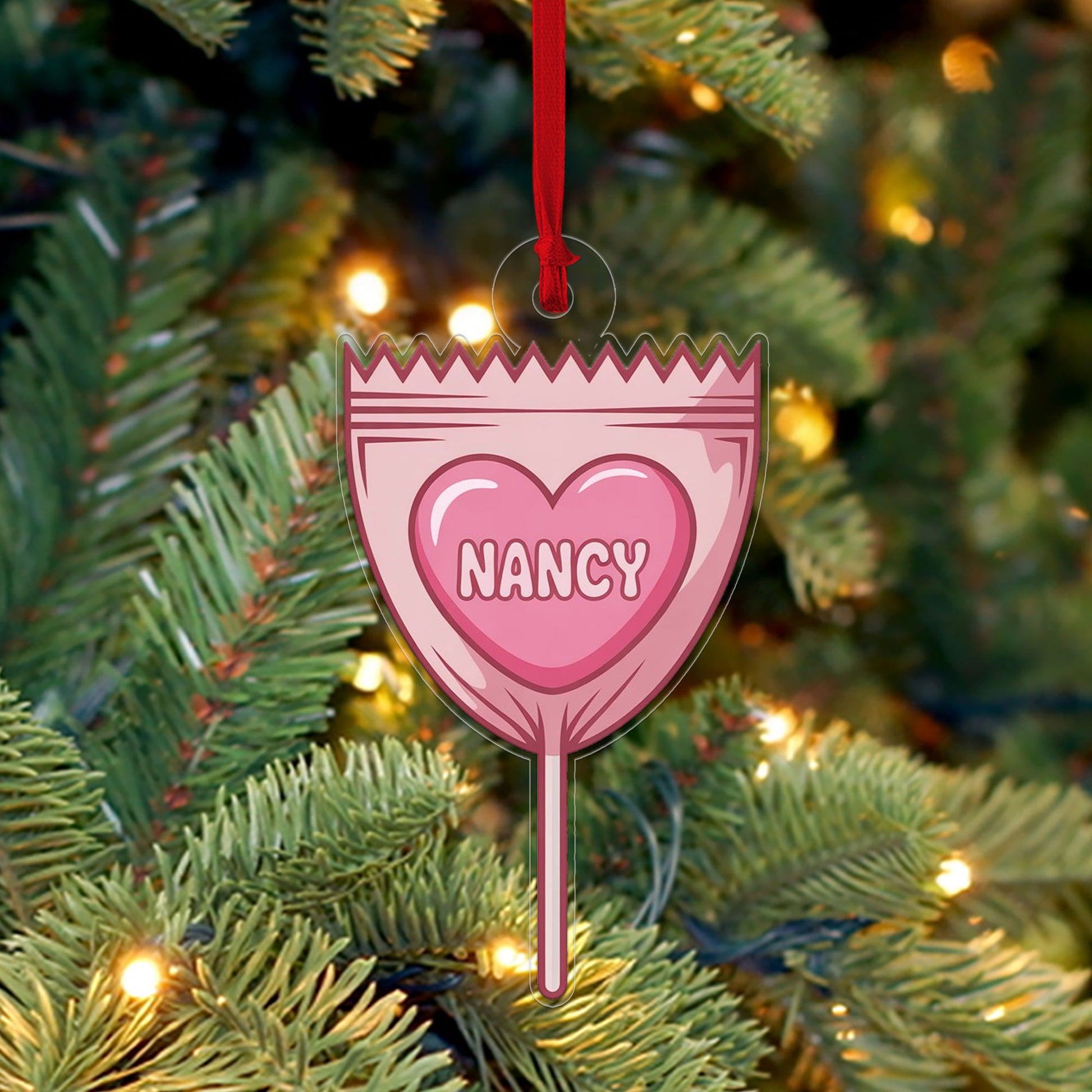 Personalized Sweet Candy Ornament, Christmas Decor, Christmas Candy Acrylic Ornament, Gift For Sweetie, Gift For Daughter