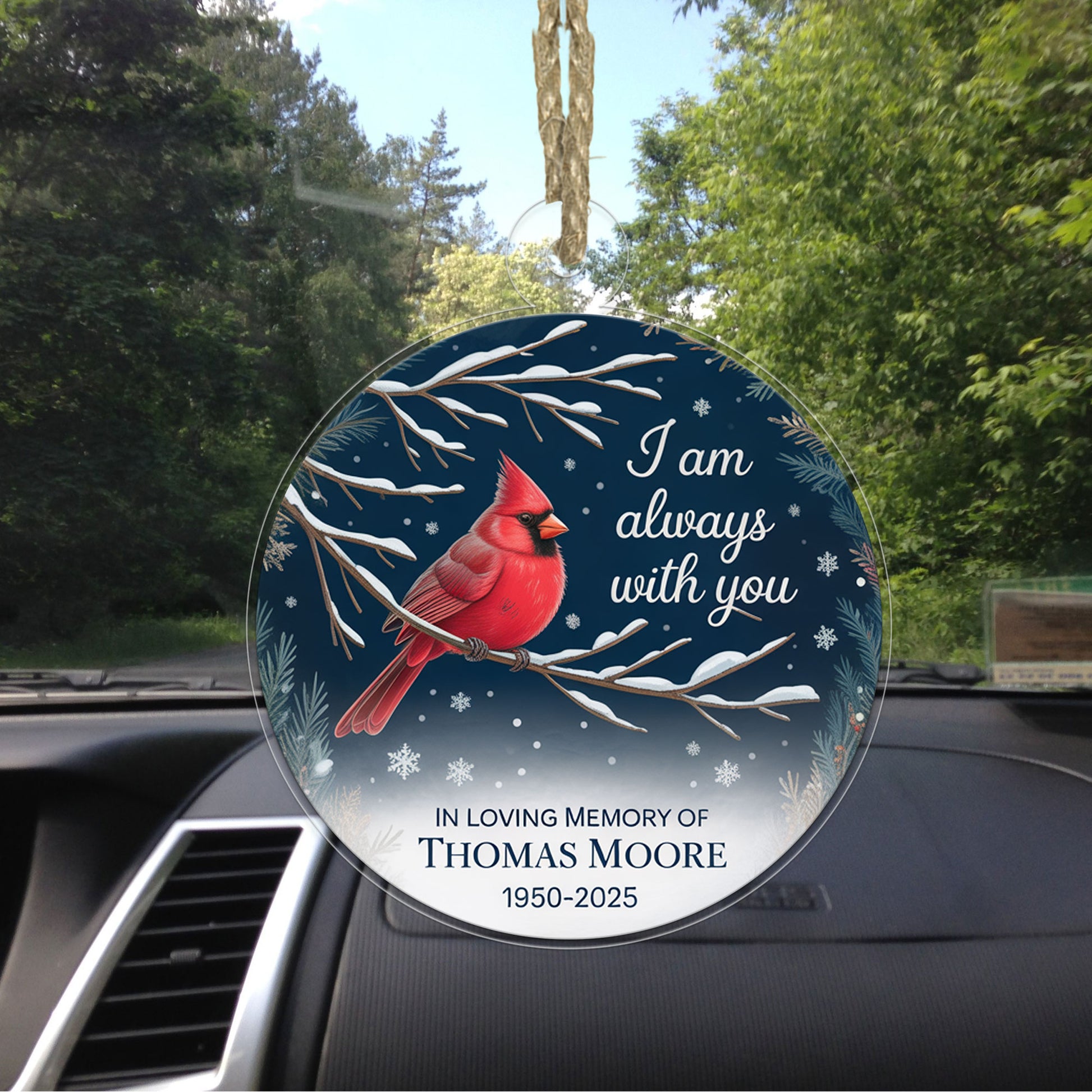 Custom Memorial In Loving Memory Christmas Ornament, Cardinal Memorial Christmas Ornament, Personalized Sympathy Gift, Holiday Tree Ornament