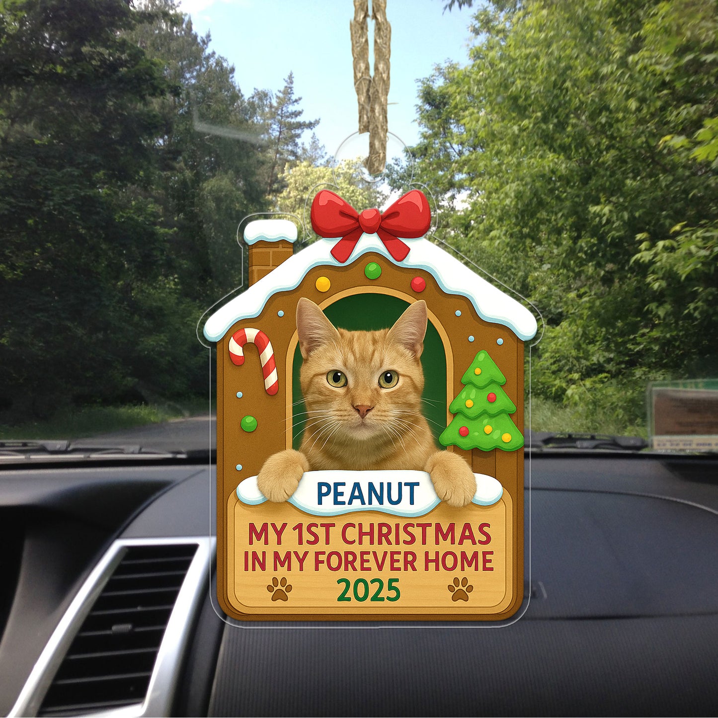 Custom Photo My 1st Christmas In My Forever Home Ornament – Personalized Pet Adoption Keepsake – New Pet Holiday Gift Decoration