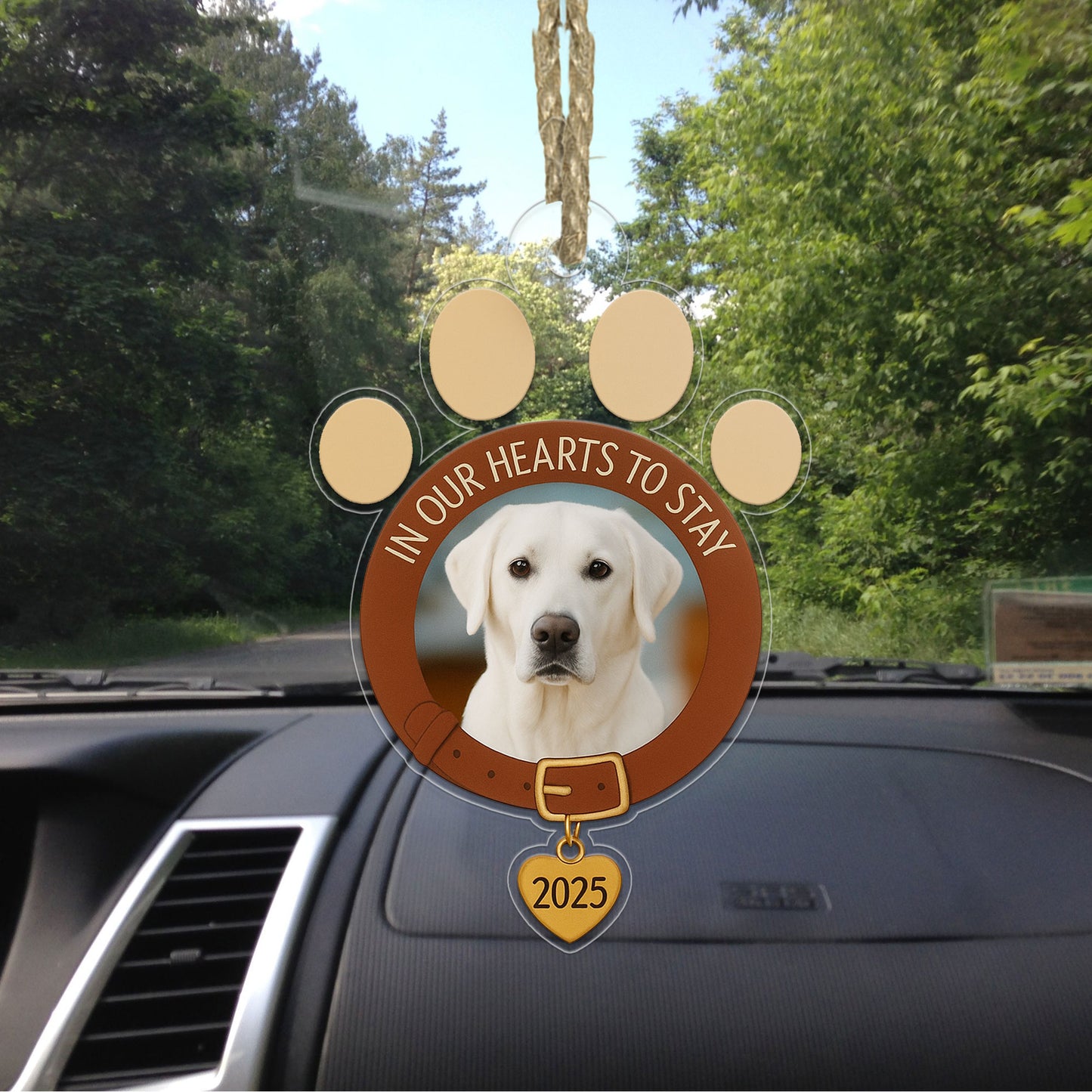 Custom Photo Pet Ornament, In Our Hearts to Stay 2025, Personalized Pet Memorial, Gift for Pet Lovers, Custom Pet Decor