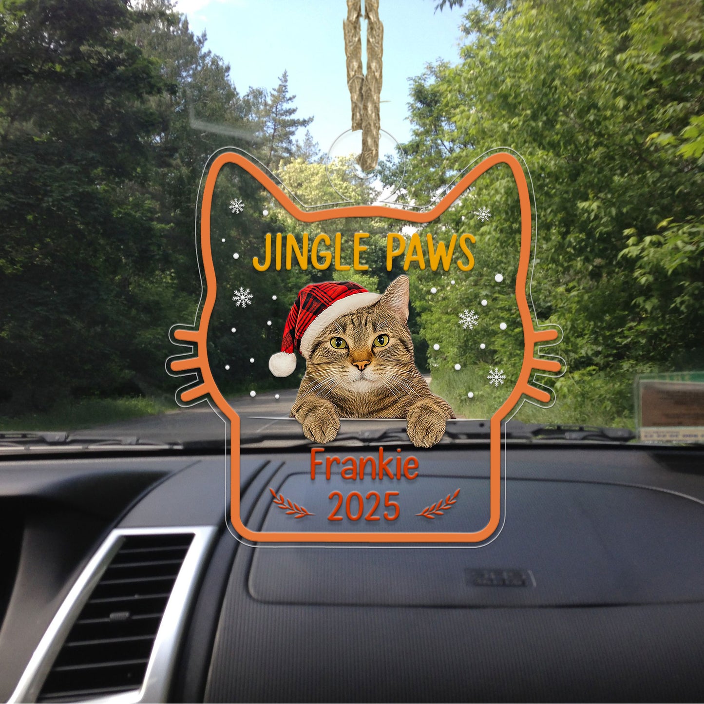 Custom Photo Pet Jingle Paws Ornament, Personalized Pet Holiday Gift, Custom Pet Memorial, Christmas Pet Decor