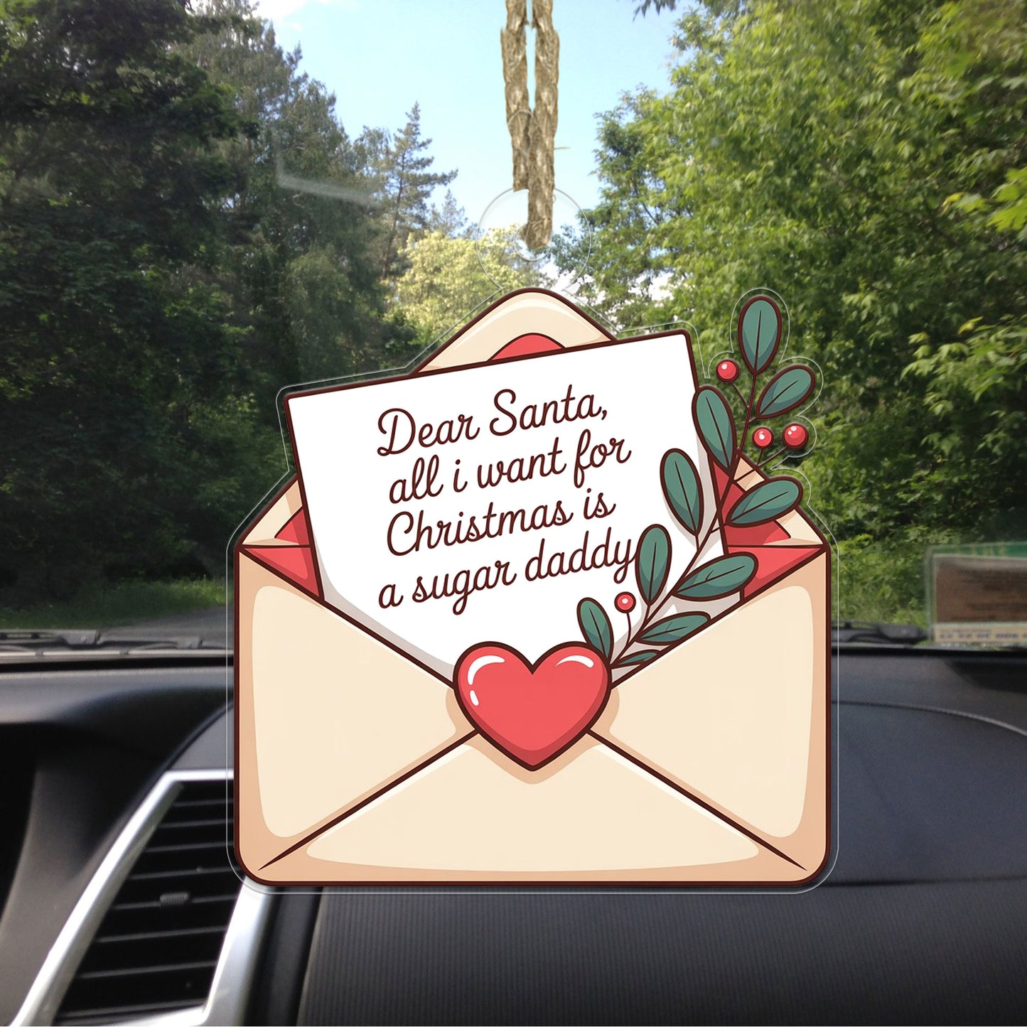 Personalized All I Want For Christmas Envelope Letter Ornament, Funny Ornament, Envelope to Santa Ornament,Christmas Wishlist Envelope