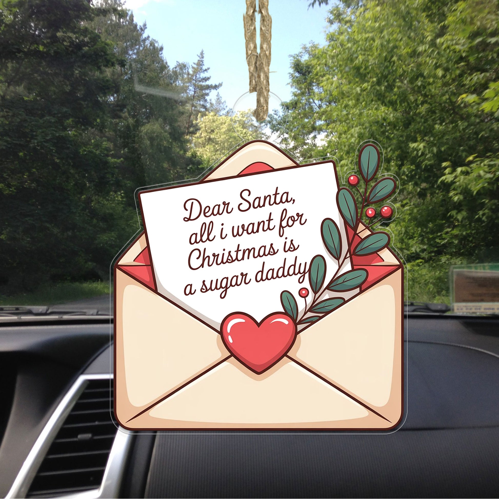 Personalized All I Want For Christmas Envelope Letter Ornament, Funny Ornament, Envelope to Santa Ornament,Christmas Wishlist Envelope