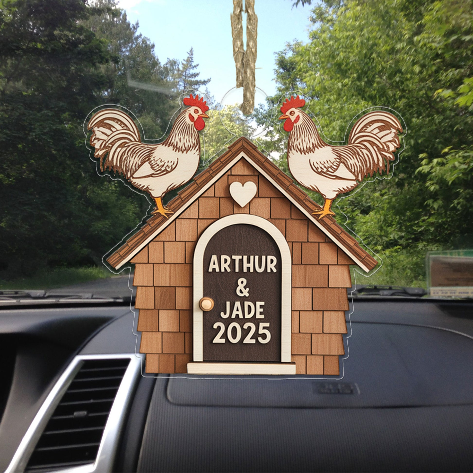 Personalized Chicken Coop Christmas Ornament, Custom Farm with Chickens, Rustic Holiday Tree Decor, Farming Ornament, Farmer Gift