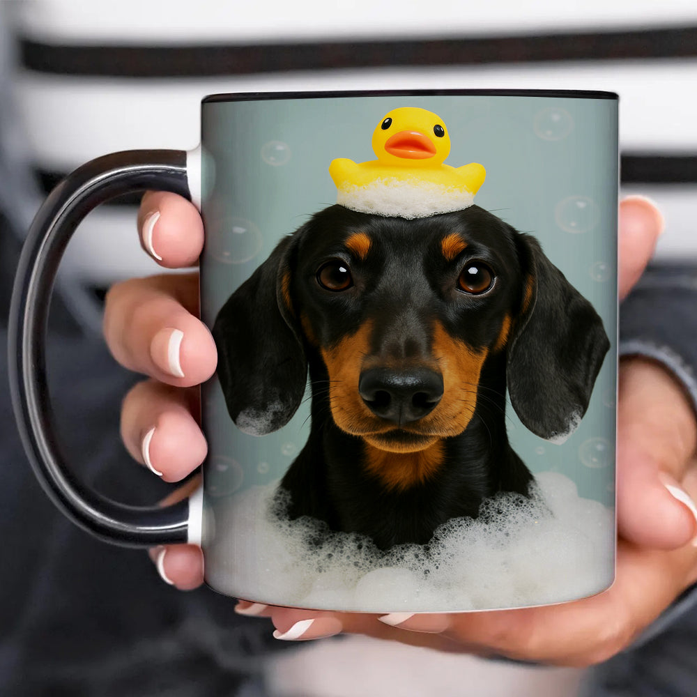 Custom Dog In Bathtub With Duck Toy