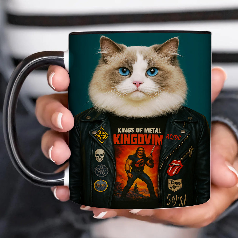 Custom Photo Cat Rock n Roll Mug