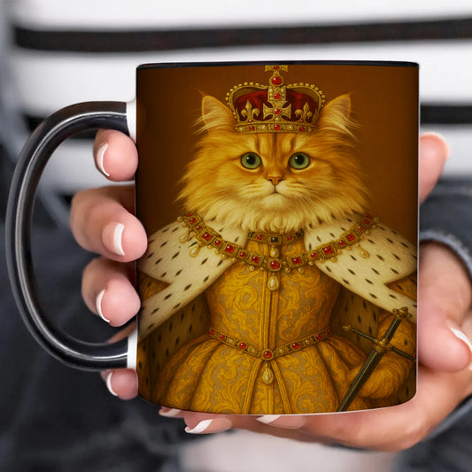 Custom Photo Crowned Queen Cat MugGift For Cat Lovers