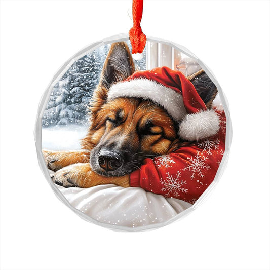 German Shepherd Dog Sleeping In Bed Design 1