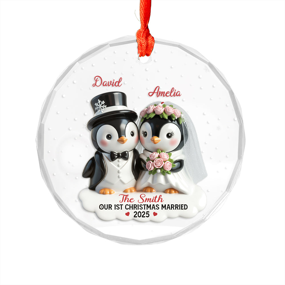 Personalized Penguin Couple, Custom Name