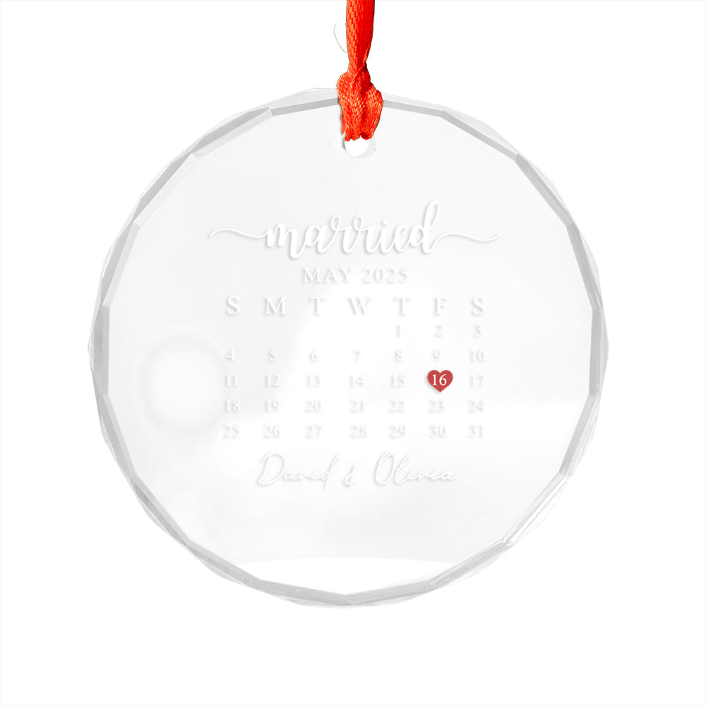 Personalized First Christmas Custom Date Married Couple