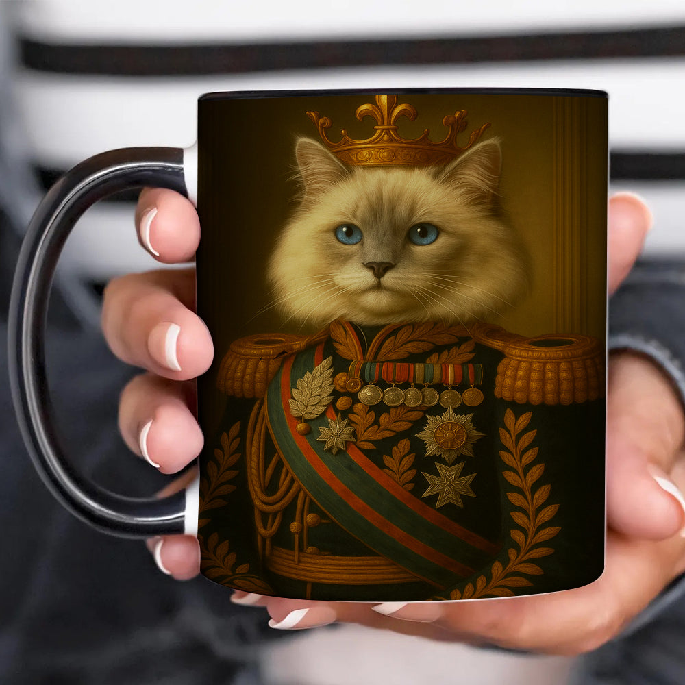 Custom Photo Cat King Crown Royal Mug _ Gift For Cat Lovers