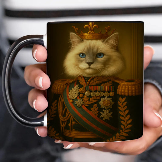 Custom Photo Cat King Crown Royal Mug _ Gift For Cat Lovers