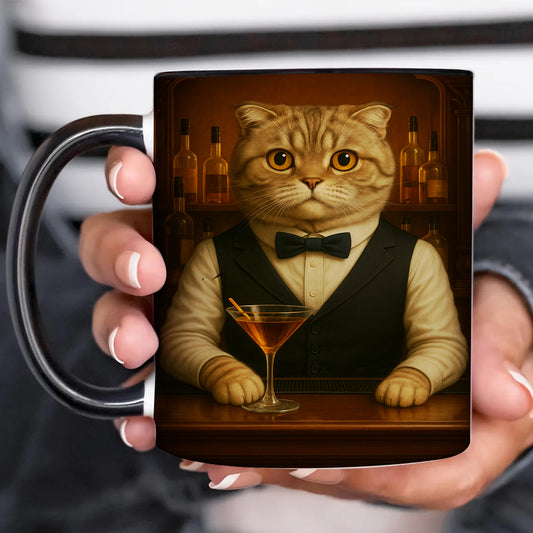 Personalized Cat Portrait Bartender Mug