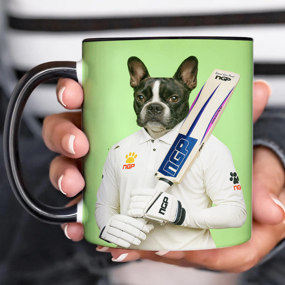 Custom Photo Cricketer Dog Mug Gift For Dog Lovers