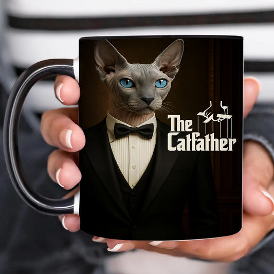 Custom Photo Cat Father Mug _ Gift For Cat Lovers