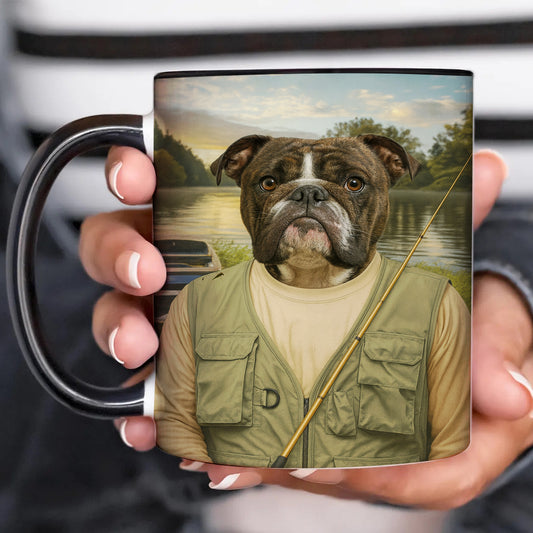 Custom Photo Fisherman Dog Mug