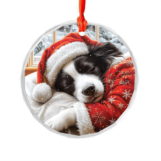 Border Collie Dog Sleeping In Bed Design 3
