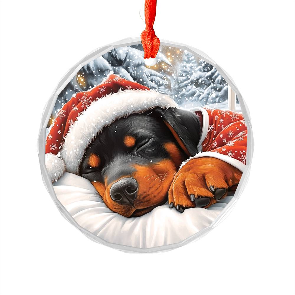 Rottweiler Dog Sleeping In Bed Design 2