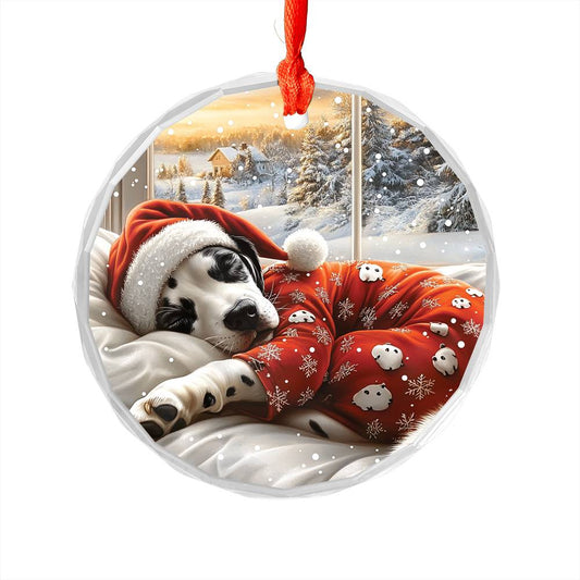 Dalmatian Dog Sleeping In Bed Design 1
