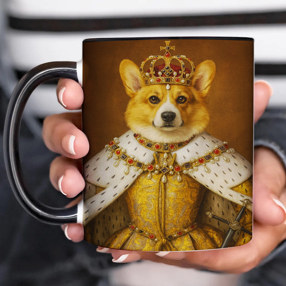 Custom Photo Crowned Queen Dog Mug Gift For Dog Lovers