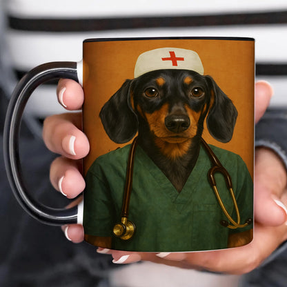 Custom Photo Nurse Dog Mug Gift For Dog Lovers